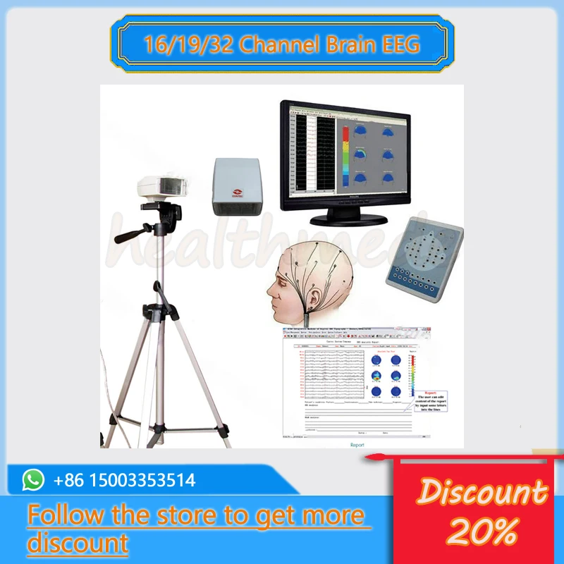 Contec KT88-1016 Portable Digital EEG 16 Channel Brain Mapping Scanner