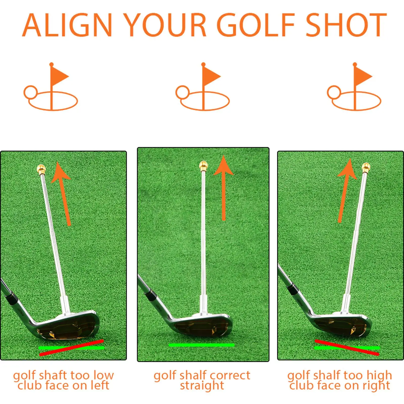 Golf Magnetic Alignment Tool Golf Direction Rod Golf Club Alignment Help Visualize Golf Training Tool for Golf Practice 6