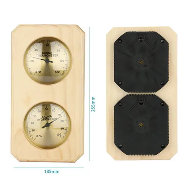 Szauna Hőmérő Nagy Pontos Beltéri Hőmérséklet-Ellenőrző Fal Lógása 2-In-1 Higrométer - Image 6