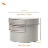 TOAKS Titanium CKW-1300 & STV-11 Combo Set Camping Equipment Cookware and Wood Stove POT 1300ml Outdoor Hiking Ultralight 2