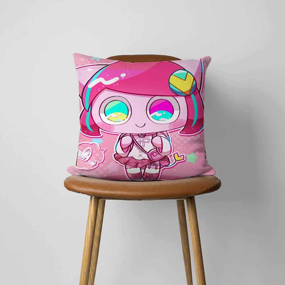 Kawaii Music-Themed Decorative Pillow Case