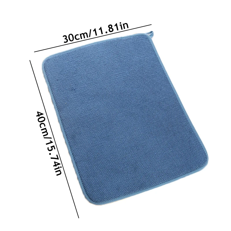 30x40cm Dish Drying Mat In The Cabinet Drying Mats Microfiber Absorbent Table Placemat Non Slip Heat Resistant Drain Drying Pad