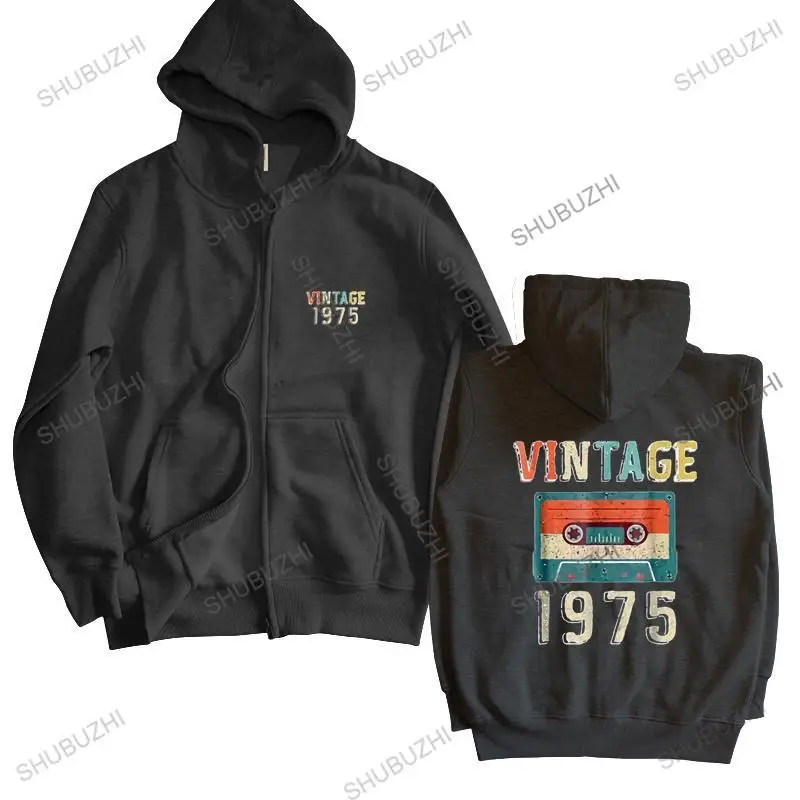 

unisex Outwear men hoodies 46Rd Birthday Gift Vintage 1975 43 Years Old Mixtape man brand zipper autumn hoody