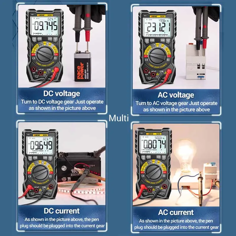 ANENG-SZ20 25000 īƮ Ƽ Ʈ    NCV AC DC Ohm Hz, Ʈ    Ƽ ׽ 