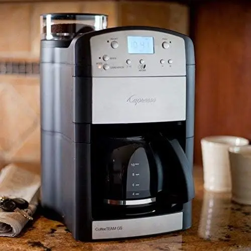 10-Cup Digital Coffeemaker with Conical Burr Grinder, Glass Carafe , Black , 15.5" x 9.5 "x 9.75" 4