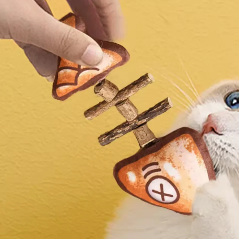 Interactief silvervine vis kattenspeeltje voor mondverzorging_voghion.com