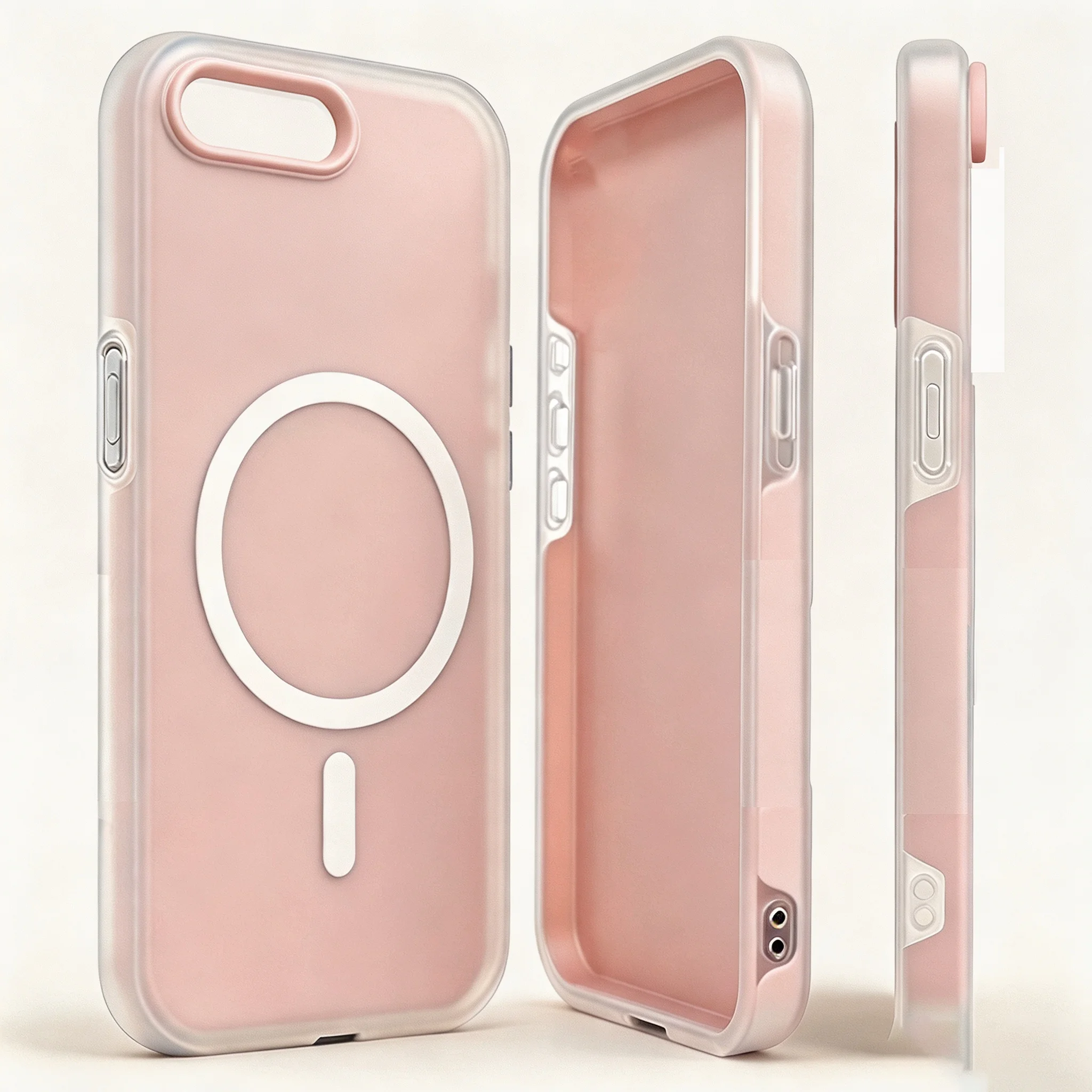 MagSafe-Compatible Magnetic Shockproof Silicone Case with Integrated Camera Cover