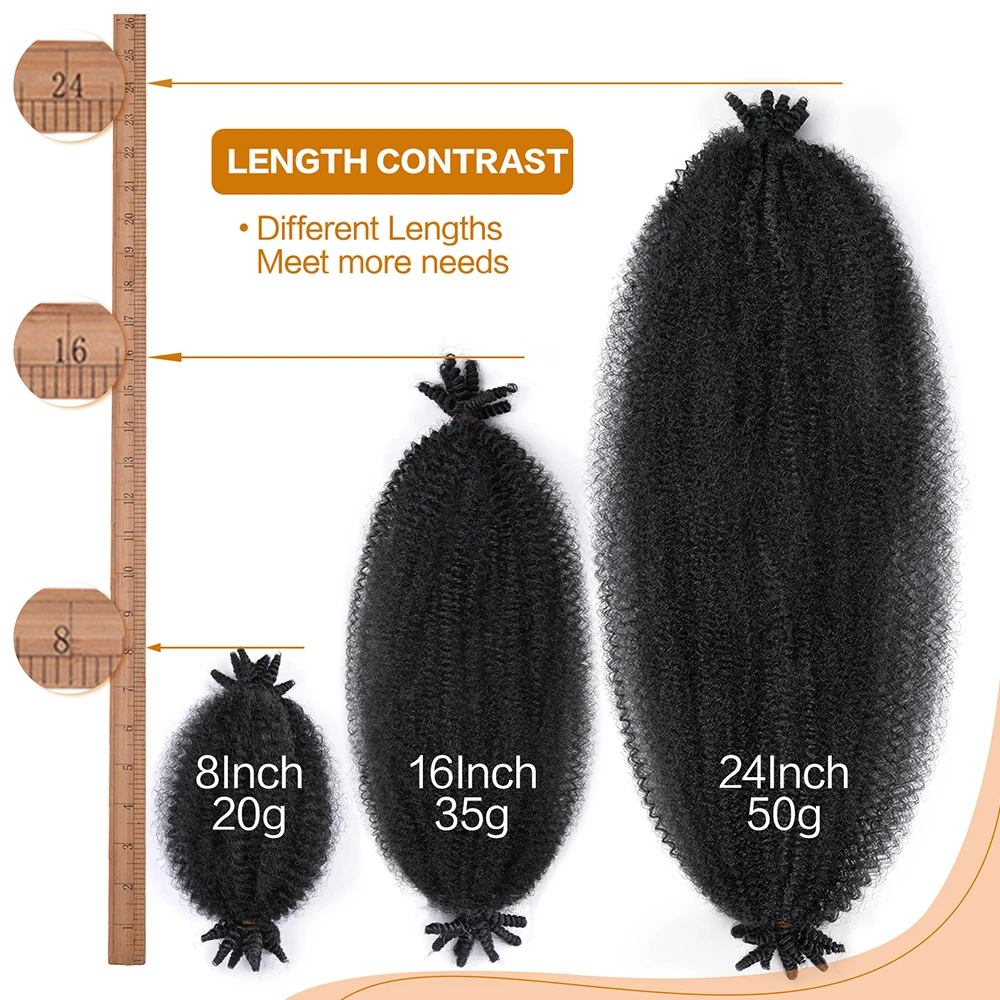 Pre Separated Springy Afro Twist Hair Ombre Blonde Brown 18 Inch Afro Kinky Marley Twist Braiding Hair Synthetic Crochet Hair 5