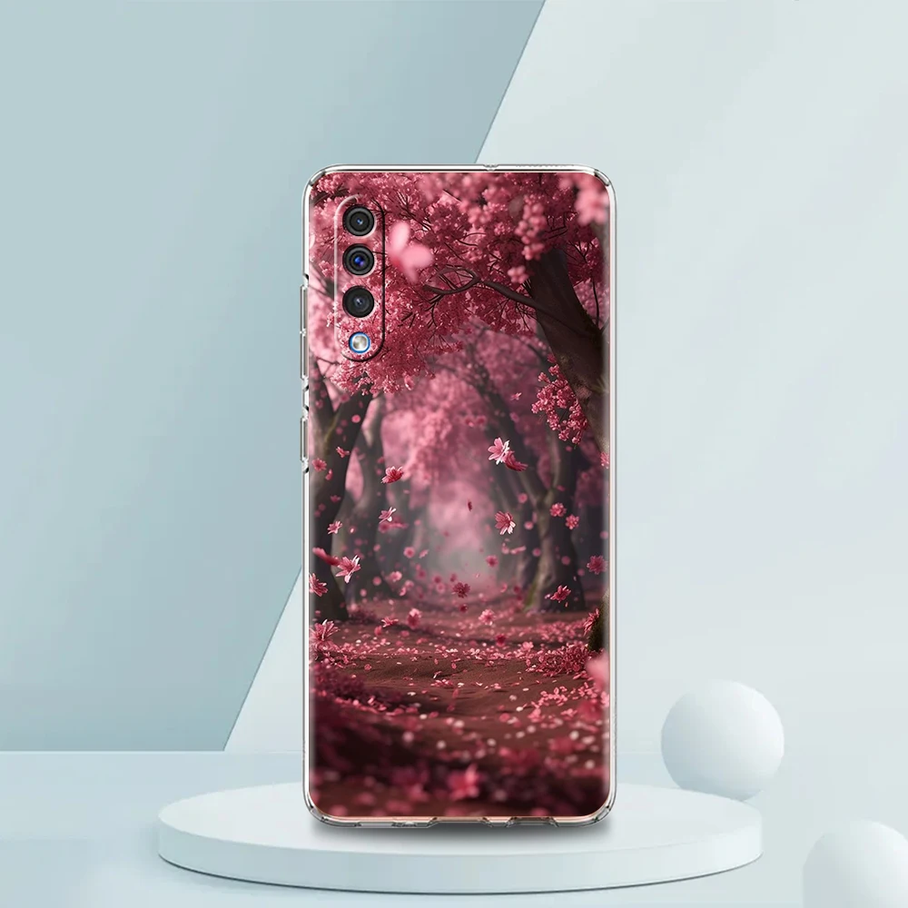 Cherry Blossom Transparent Pink Phone Case - Silicone Protective Shell