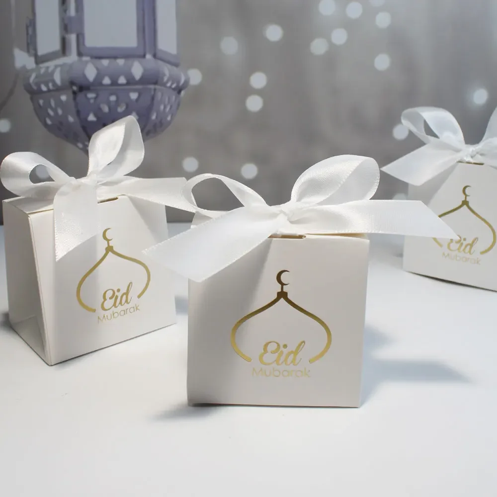 

Позолоченные коробки для конфет EID Mubarak 5/10 шт.