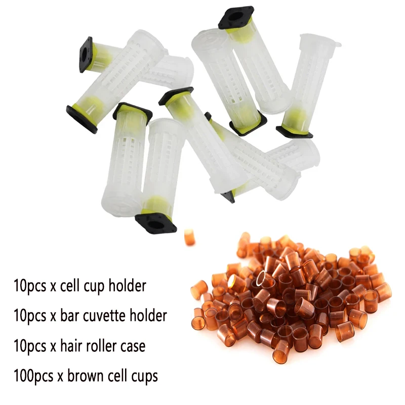 Details about   50x Beekeeping Queen Bee Hair Roller Cages Cell Cup 