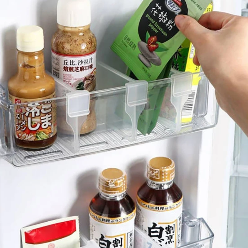 10 Pcs Refrigerator Partition Board Storage Retractable Plastic Divider Adjustable Partition Splint Kitchen Bottle Can Organizer