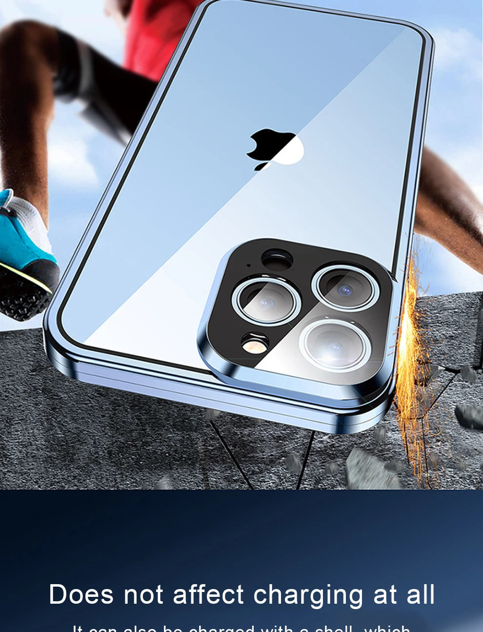 360° Metal Magnetic Double Sided Glass Cover With Lens Protection For IPhone16 14 15 Pro Max For IPhone13 12 11 Double Lock Case