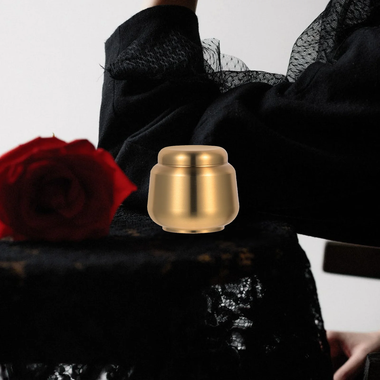 Human Urn Commemorative Pet Casket Cinerary Holder Copper Tea Canister Funeral Cat Ash Ashes Jar