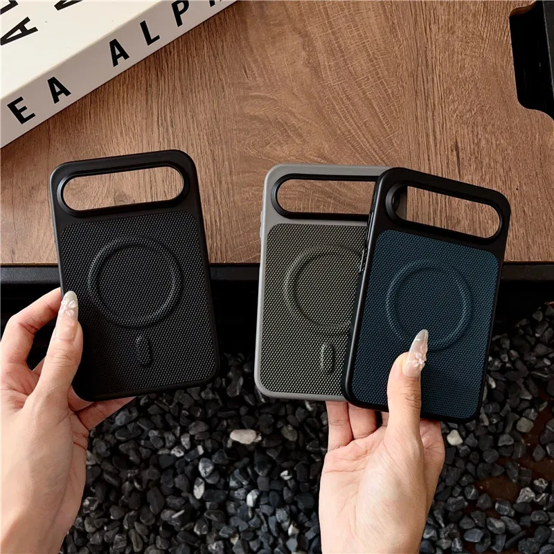 Leather Matte Magnetic Phone Case - Shockproof & Magsafe-Compatible Protective Back Cover