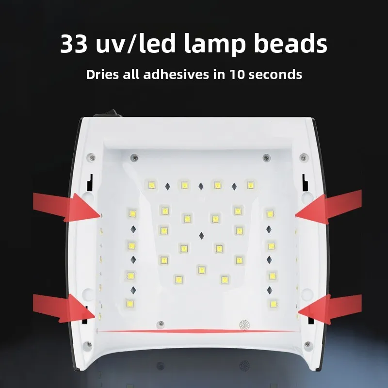 충전식 UV LED 네일 램프 33개 램프 비드 66W LCD 화면 무선 젤 경화 램프 네일 살롱 도구