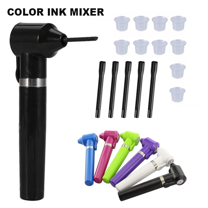 

Tattoo Ink Mixer Pen Device With 5pcs Mixing Sticks for Electric Tatu Pigment Sturring Rod Coloring Accessory Ink Mixer Set