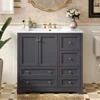36inch Bathroom Vanity with Sink,  Solid Wood Freestanding Bathroom Vanities with 4 Storage Drawers and Shelf, Soft Closing 3