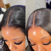 Perruque Bob Lace Frontal Wig naturelle, cheveux courts, lisses, 13x4, 100% cheveux humains, pre-plucked, 12, 14 pouces, 200% 4