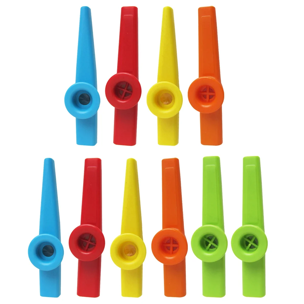 

10pcs Plastic Kazoos Musical Instruments Colorful Kazoo Flute for Music Lover