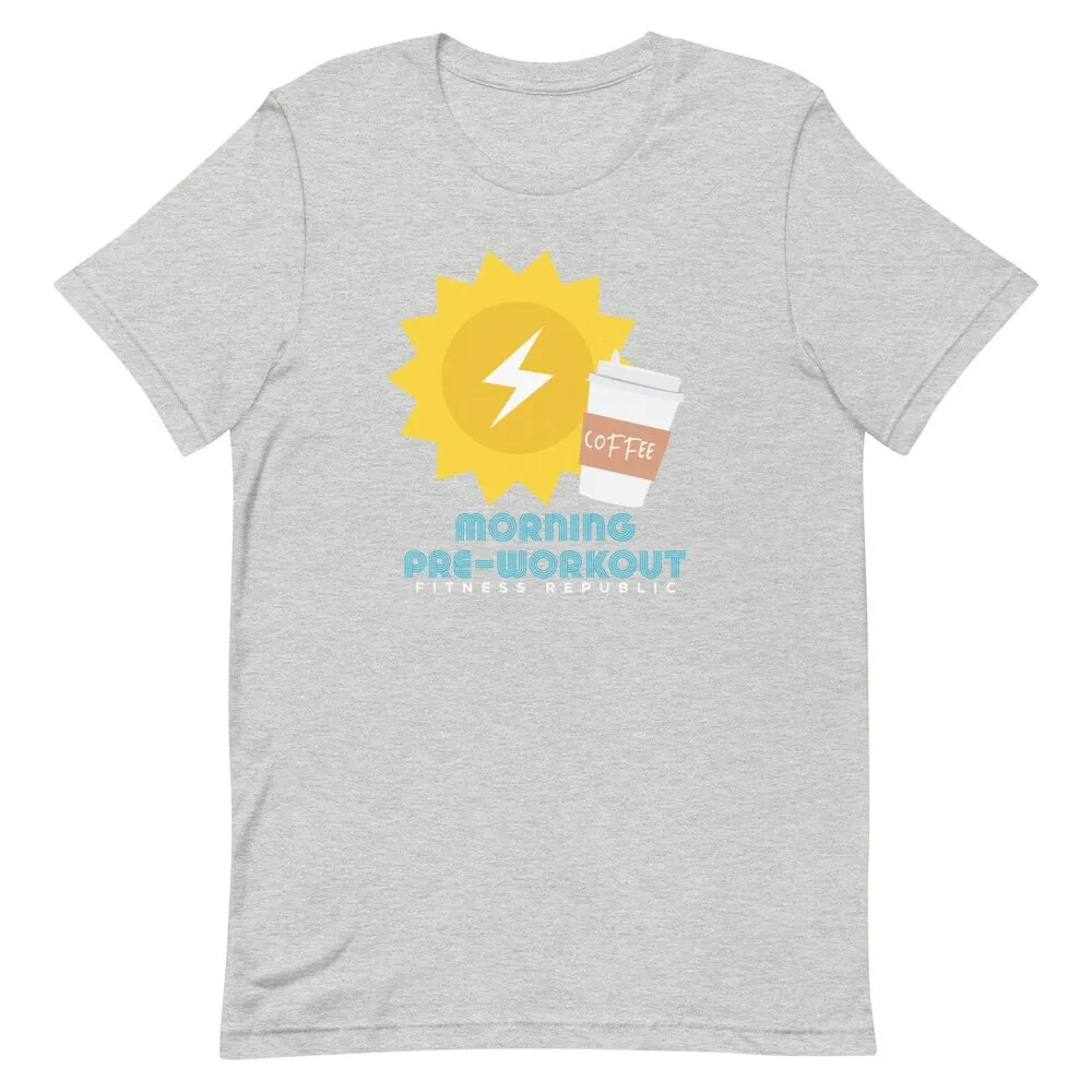 Coffee Morning Pre-Workout Athletic Fit Gym T-Shirt Fitness