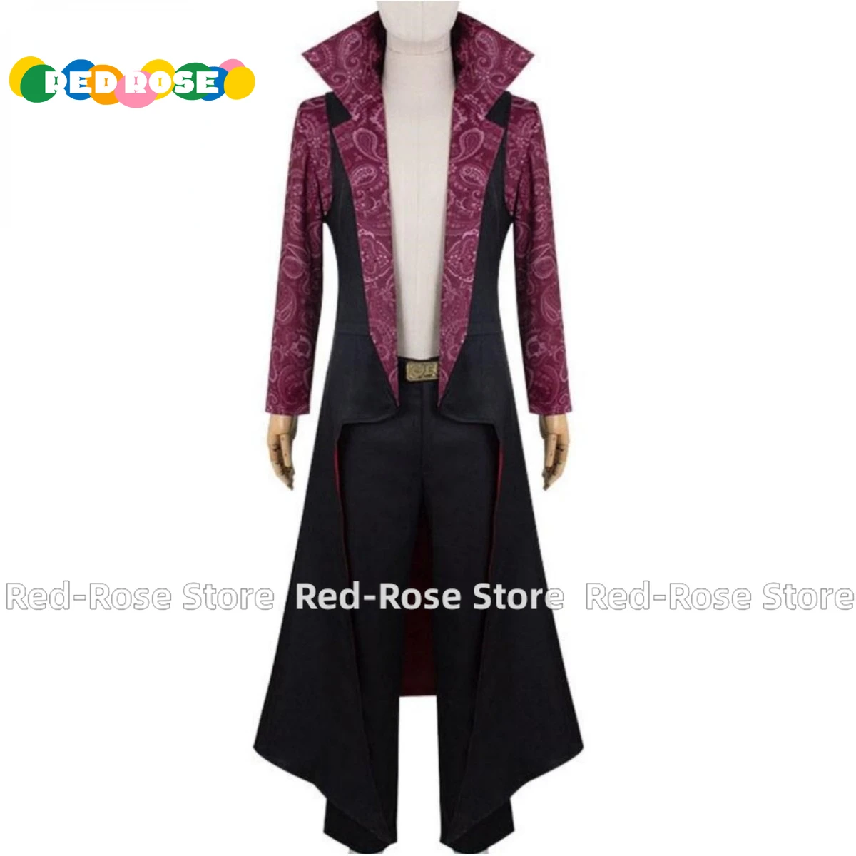 

Live Action Movies Dracule Mihawk Cosplay Costume Stand-up Collar Cloak Printing Trench Coat Adult Man Halloween Carnival Suit