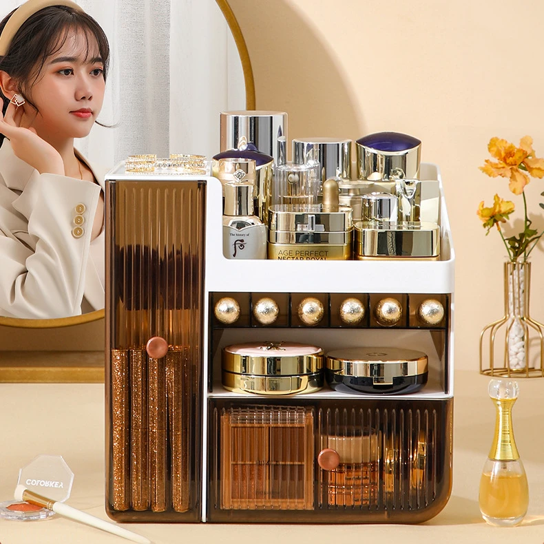 صندوق تخزين مستحضرات التجميل البلاستيكية ، رف العن...