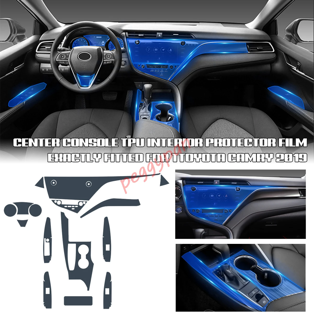

Precut Interior Center Console Transparent TPU Clear Paint Protective Anti-scratch Repair Film For Toyota Camry 2019
