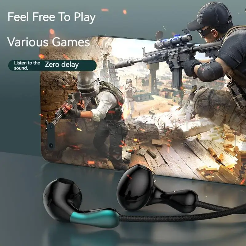 Wired Earphone 3.5mm AUX/Type C HiFi Surround Heavy Bass With MIC In-Ear Game Music Headsets For Samsung Huawei Xiaomi iPad PC 5
