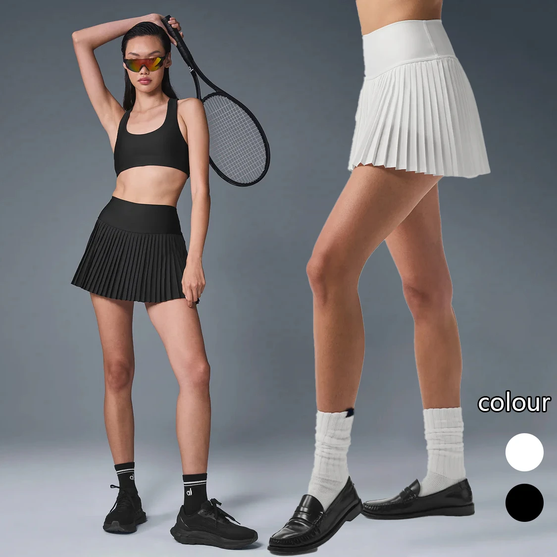 AL Tennis Skirt women Gym Tennis Dresses Breathable Quick Drying Pleated Skirt Slim Fit Elastic V-shaped Sports Skirts sports skirts