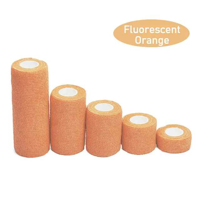 1 Rolls First Aid Self Adherent Cohesive Bandages Sports Tape for Wrist Ankle Sprains & Swelling Width 2.5-15cm Rainbow Colors Gold