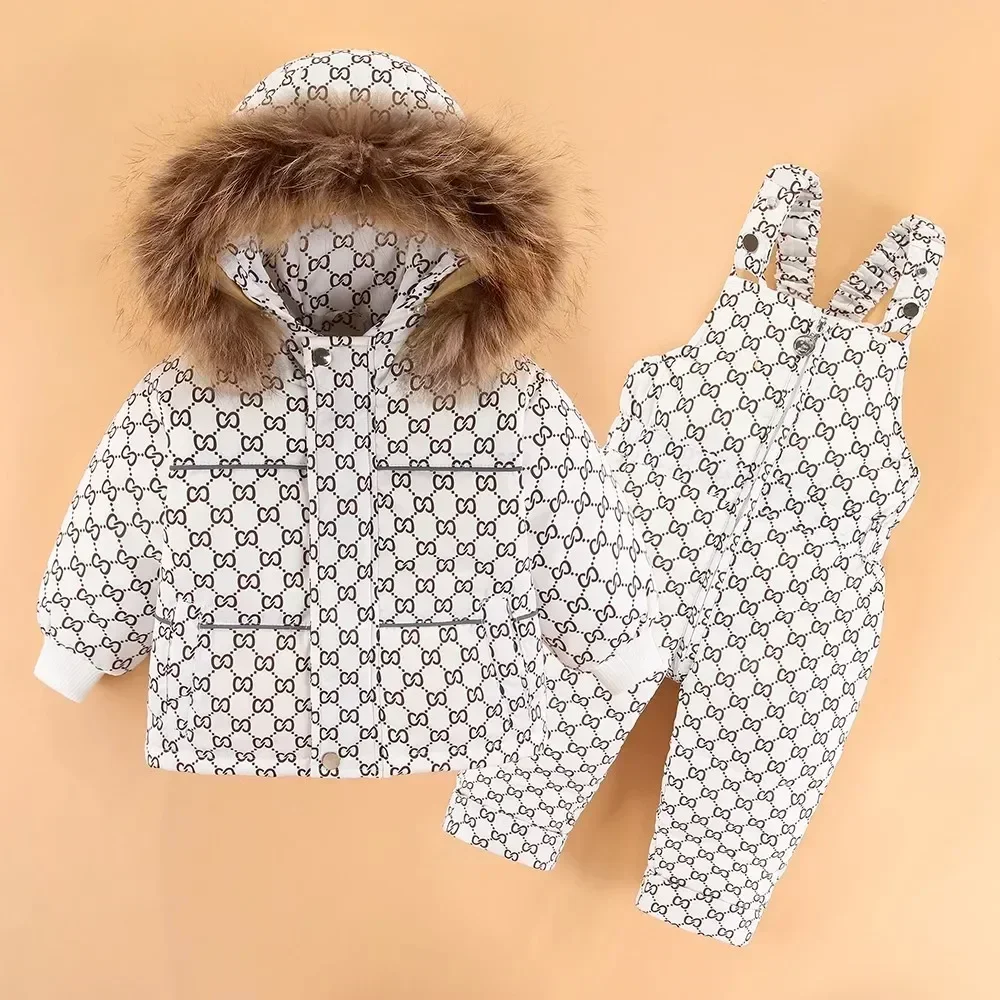 Winter Children's Clothing Set Baby Girl Winter Jumpsuit Down Jacket for Girls Boys Coat Clothes Thicken Ski Snow Suit Overalls
