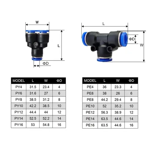 1PCS Pneumatic Fitting Pipe Connector Tube Air Quick Fittings Water Push In Hose Couping 4mm 6mm 8mm 10mm 12mm 14mm PU PY PK - Image 2