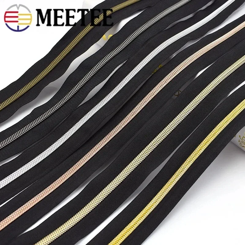 

5/10Meters Meetee 3# 5# Nylon Zippers Tapes Coil Zip Tailor Zips Repair Kit DIY Bags Garment Zipper Replace Sewing Accessories