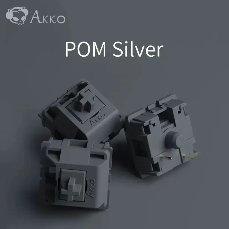 AKKO CS POM 스위치 핑크 다크 브라운 실버 풀 POM 3 핀 선형 촉각 기계식 키보드 스위치, 게임용 커스텀 스위치, 40g, 43g, 45g
