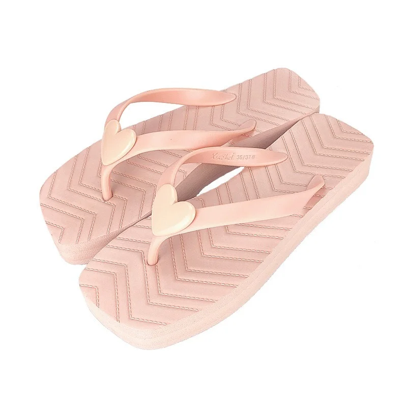 2022 Summer New Flats Slippers Women's Shoes Round Toe Thick Bottom PVC Flip Flops Female Casual Beach Shoes Women Slippers