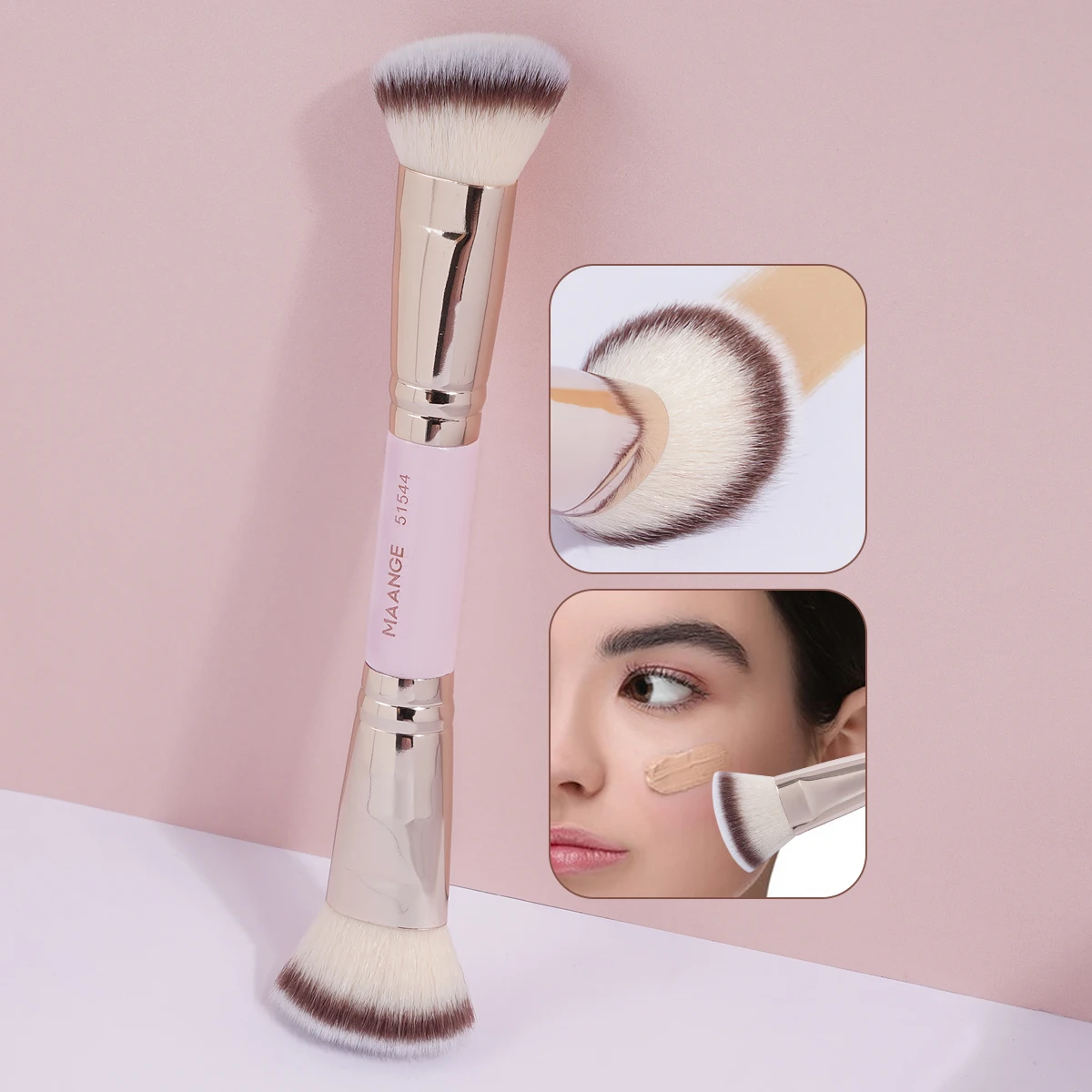 MAANGE Double Head Makeup Brushes 2 In 1 Flat/Angled