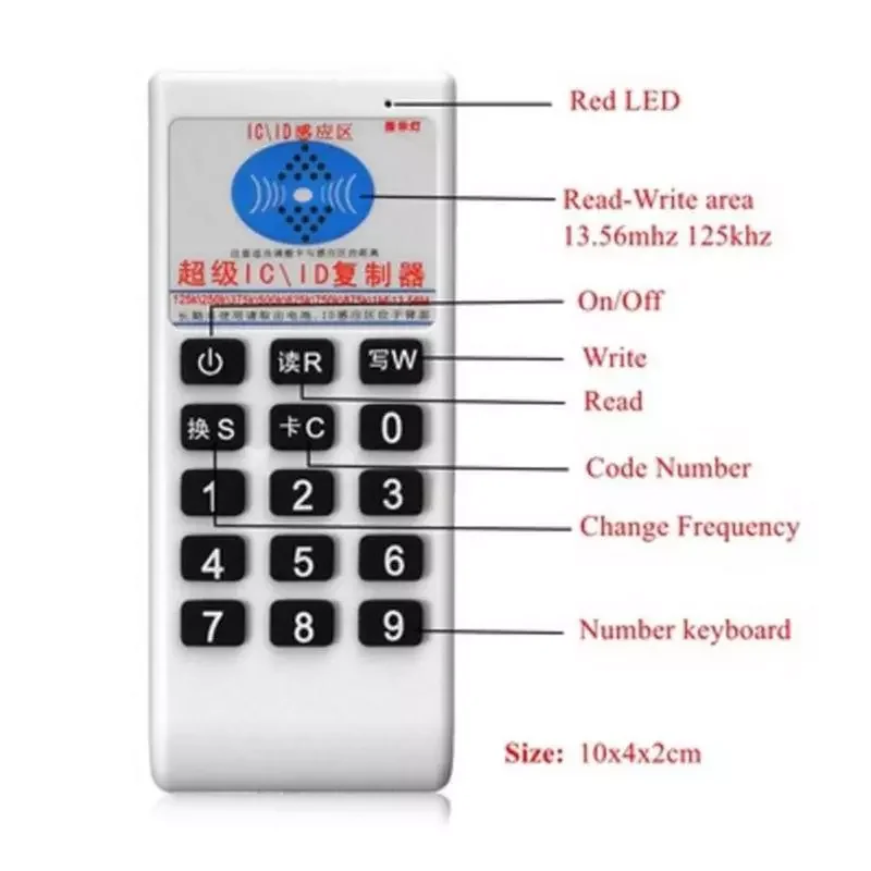 RFID Card Copier RFID Card Reader RFID Tag NFC 5Frequency Programmer Handheld RFID Smart Card Reader 13.56Mhz UID Tag Writer 125Khz T5577 Key Copier IC ID Duplicator
