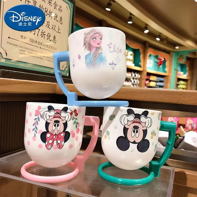 Disney Minnie Collutorio Cup Kids Minnie Cartoon Cute Girevole Child Antipolvere Baby Water Cup Accessori Per Il Bagno