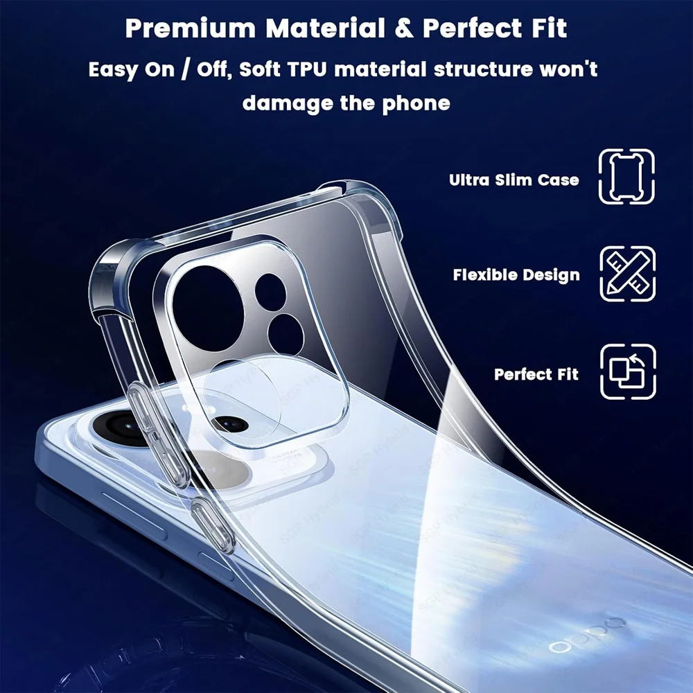 Transparent Shockproof Case with Camera Protection