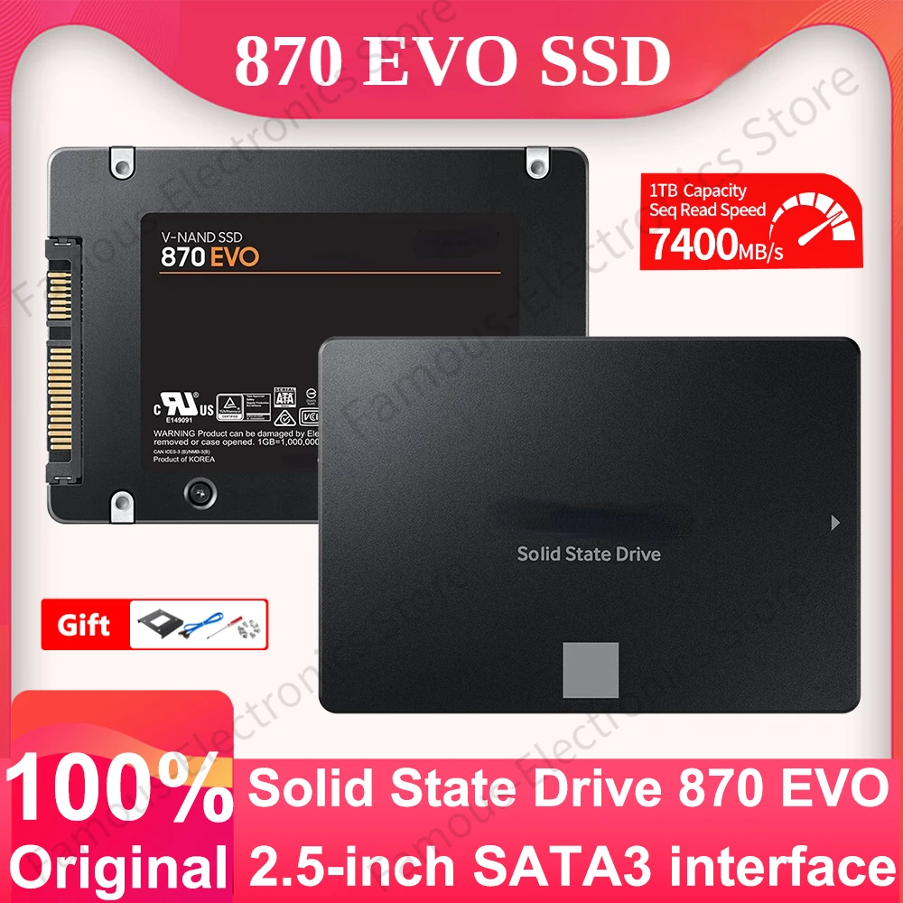 

Original 2.5'' SATA SSD 870 Evo 1TB 2TB 4TB 8TB Internal Solid State Drive High Speed Storage Disk For Laptop or Desktop