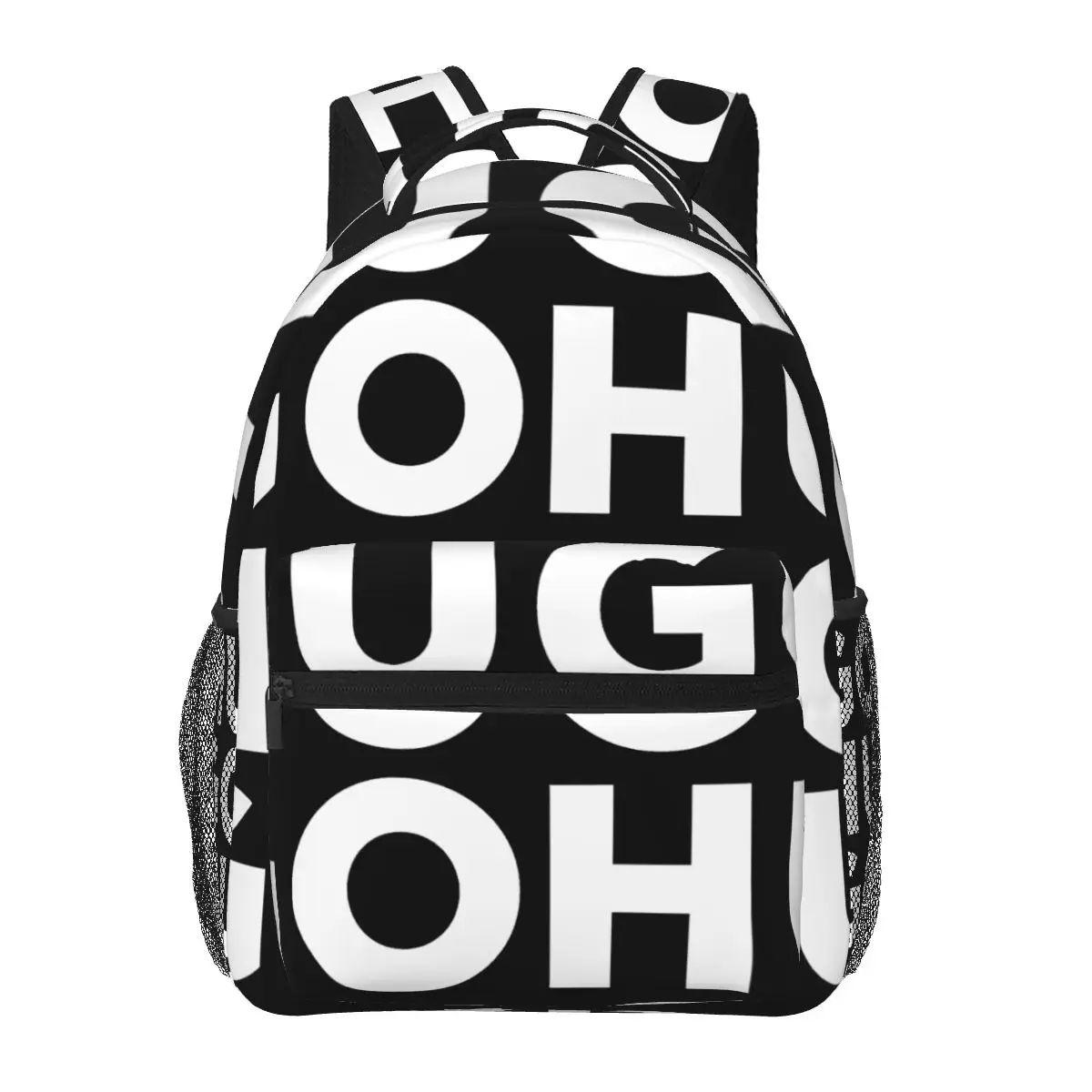 

White Hugo Logo Casual Backpack Unisex Students Leisure Travel Computer Backpack
