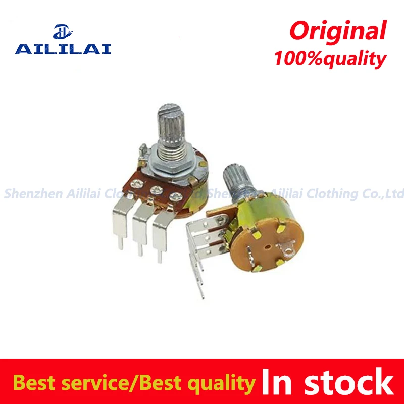 WH148 Linear Potentiometer Bending Feet With Switch B2K B5K B10K B20K B50K B100K B250K B500K 15mm Shaft 3pin Nuts Washers 5pcs,multiturn potentiometer,linear potentiometer,rotary potentiometer,potentiometer kit,trimmer potentiometer,adjustable resistor,potentiometer knobs,electronic components