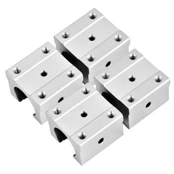 Open Bearing Slide, 4Pcs SBR16UU 16mm Aluminum Open Linear Motion Bearing Block Slide for CNC