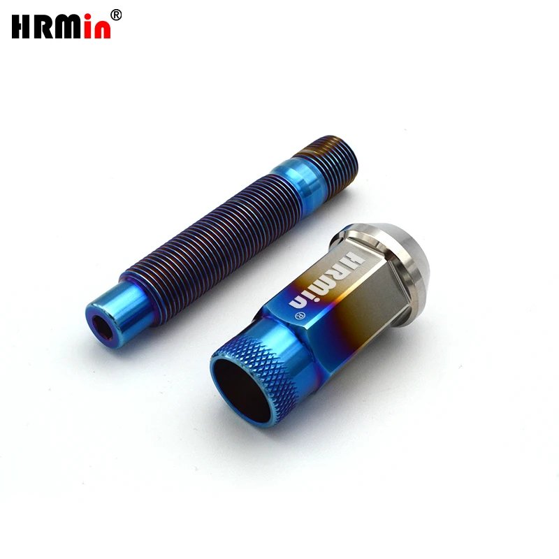 

HRmin Gr.5 Titanium Alloy Automobile Vehicle Car Wheel Stud Conversation M14x1.25x78mm and Gr.5 Titanium Lug Nut M14x1.25x48mm