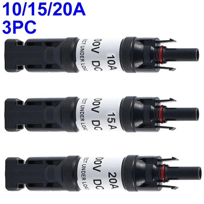 Description Picture 3 of item3pcs Solar PV Fuse Connector Photovoltaic Fuse Diode Connector 10/15/20A IP67 Protection Panel Cable Blocking Fuse Holder