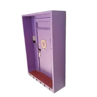 1pc Wooden Key Holder - Elevate Your Home Decor With This Stylish Wooden Purple Entry Door Key Rack! 8 hook keys 2