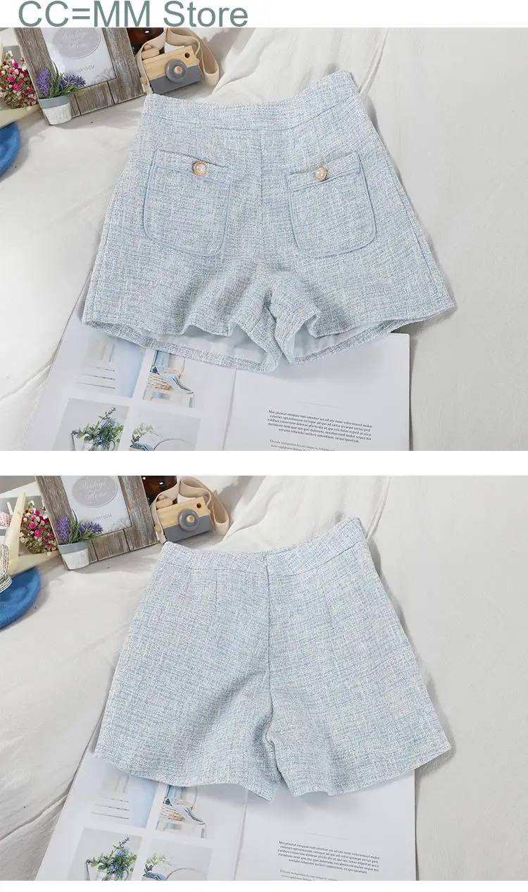 New Elegant Suits Shorts for Women Summer High Waist 2 Pockrts Slim Shorts Office Ladies Korean Fashion Slim Shorts