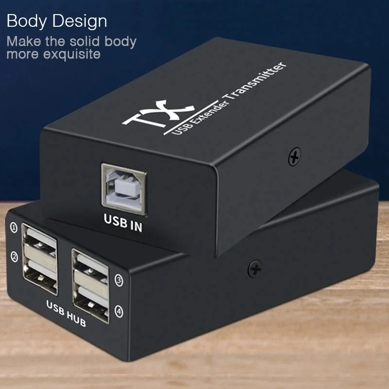 4 Ports USB 2.0 Extender Over Rj45 CAT6 Cable 120M 4 USB Hub Adapter for Laptop