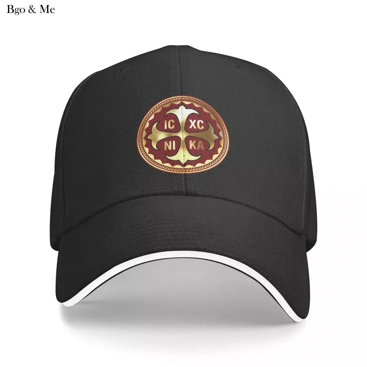 

2023 New Greek Orthodox Cross Red Gold Black Baseball Cap Big Size Hat New In The Hat Trucker Cap Hats For Women Men'S